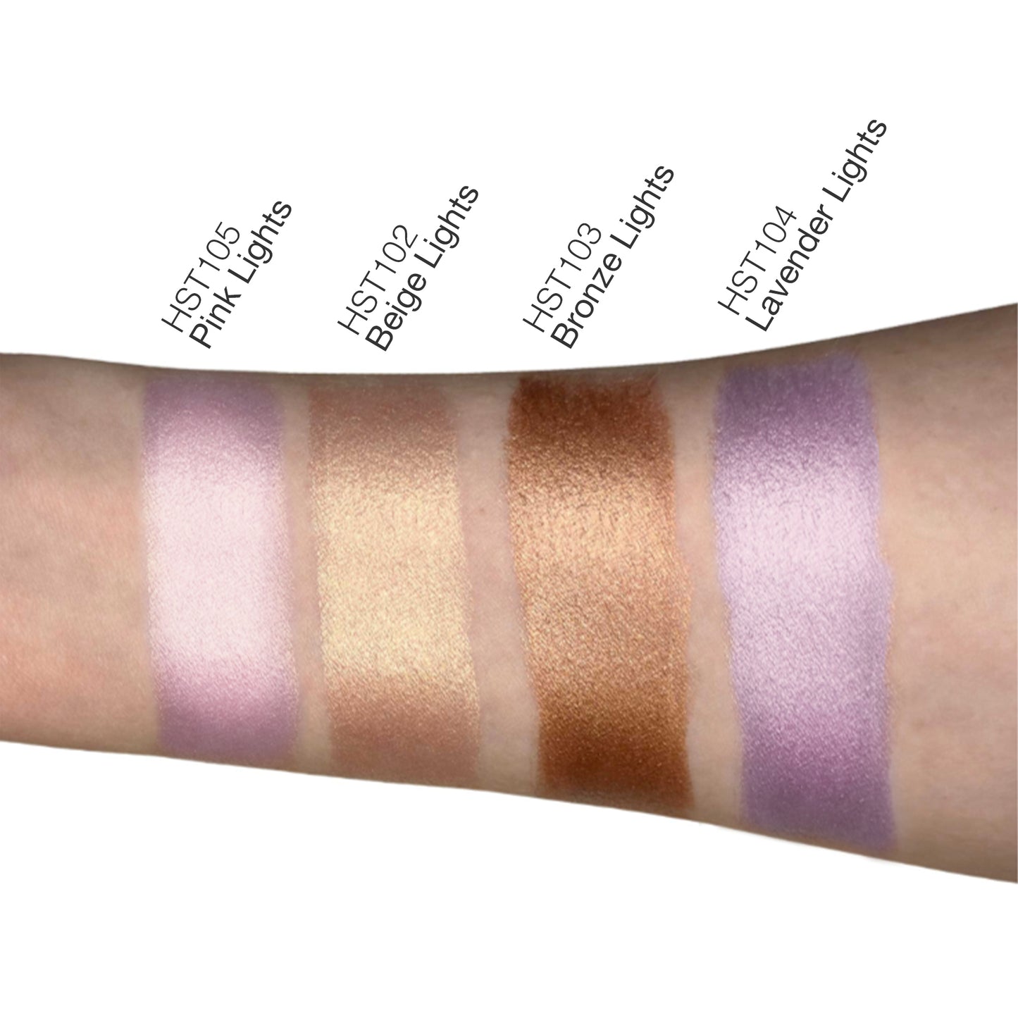 Bronze Lights highlighter shade swatch on skin