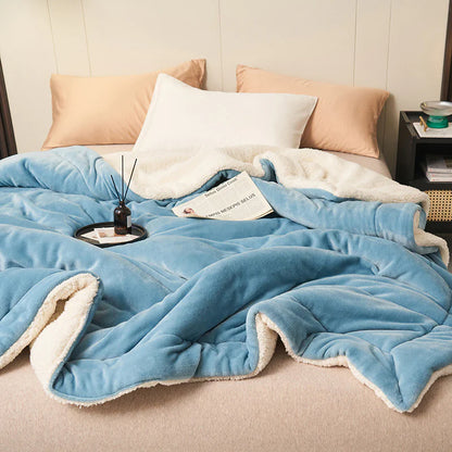Ultra-Cozy Double-Layer Sherpa Fleece Blanket | MJC's Home Collection