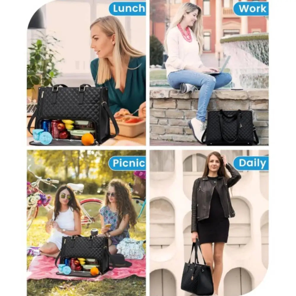 Women's Insulated Lunch Tote Bag – Leakproof, Large Capacity, Stylish Work & Travel Cooler