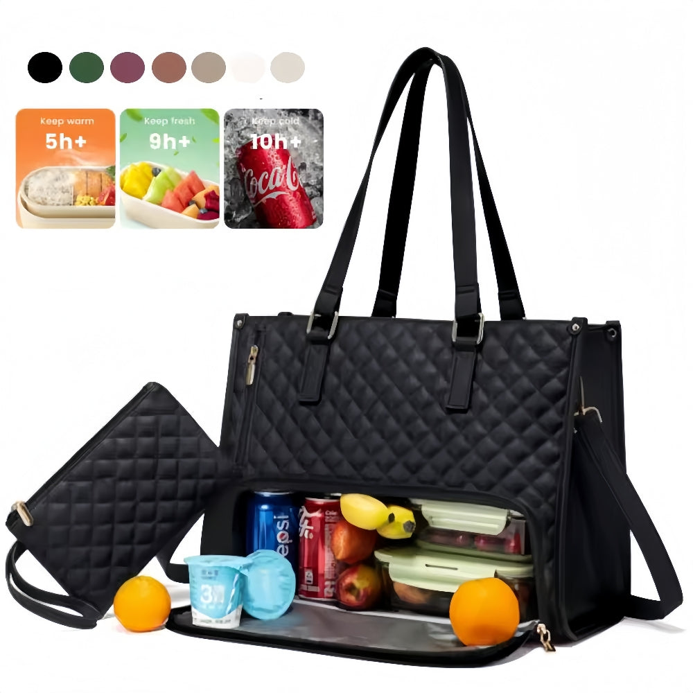 Women's Insulated Lunch Tote Bag – Leakproof, Large Capacity, Stylish Work & Travel Cooler