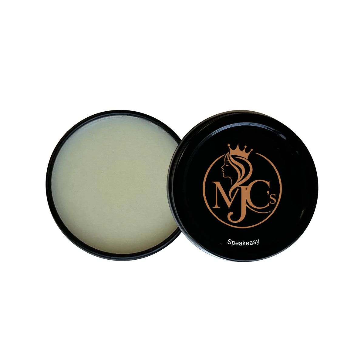 MJC’S Speakeasy solid perfume balm in a portable tin