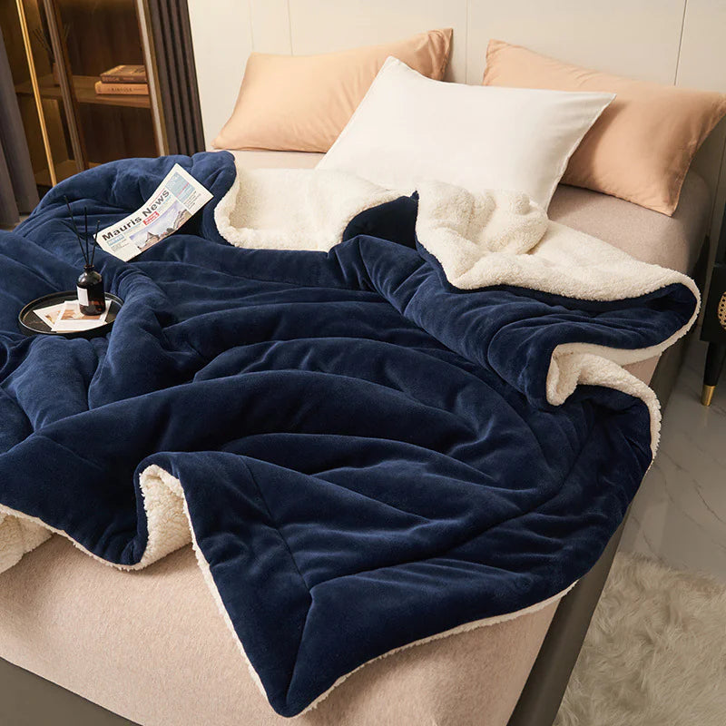 Ultra-Cozy Double-Layer Sherpa Fleece Blanket | MJC's Home Collection