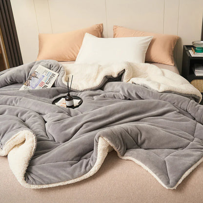 Ultra-Cozy Double-Layer Sherpa Fleece Blanket | MJC's Home Collection