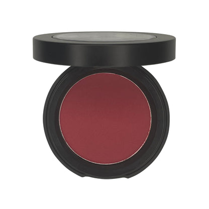 MJC’S Premium Single Pan Blush in Raspberry, open pressed powder pan