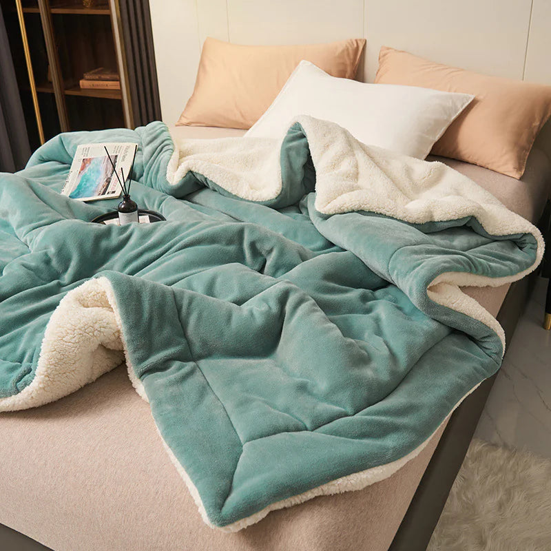 Ultra-Cozy Double-Layer Sherpa Fleece Blanket | MJC's Home Collection