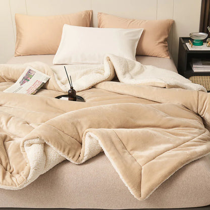Ultra-Cozy Double-Layer Sherpa Fleece Blanket | MJC's Home Collection
