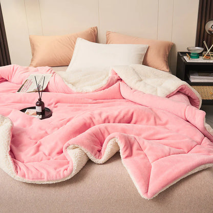 Ultra-Cozy Double-Layer Sherpa Fleece Blanket | MJC's Home Collection