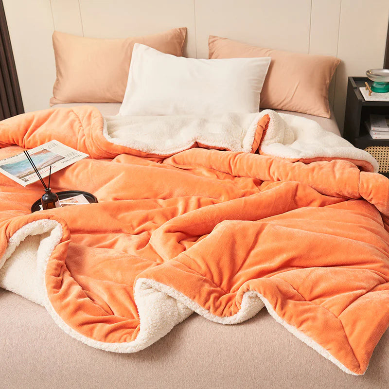 Ultra-Cozy Double-Layer Sherpa Fleece Blanket | MJC's Home Collection