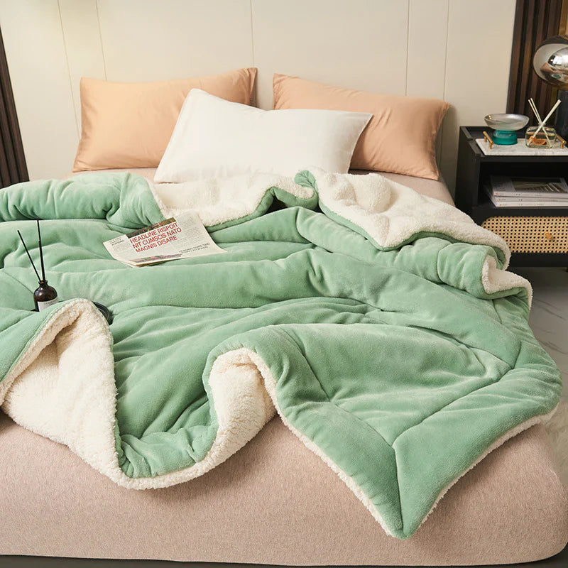 Ultra-Cozy Double-Layer Sherpa Fleece Blanket | MJC's Home Collection