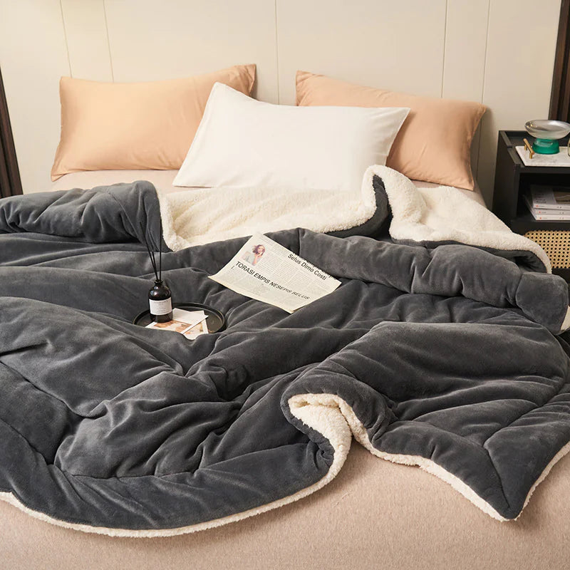 Ultra-Cozy Double-Layer Sherpa Fleece Blanket | MJC's Home Collection